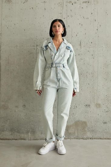 Kar Yıkama Blue Denim Tulum resmi